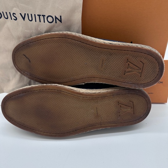 Louis Vuitton Men’s Suade Espadrille Navy Size 10 LV 11 US 100% Authentic - Picture 4 of 8